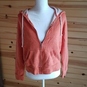 🛍Orange Zip Up Hoodie Forever 21 size Large